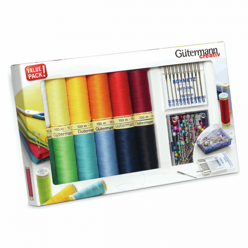 Set de hilos coselotodo de 100 m + agujas de coser + agujas máquina Schmetz  - Gütermann por 21,00 €