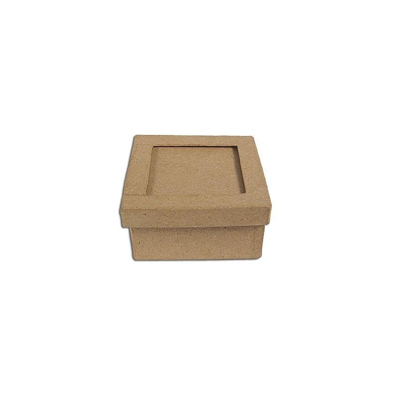 Caja papel maché con marco cuadrada Caja papel maché con marco cuadrada