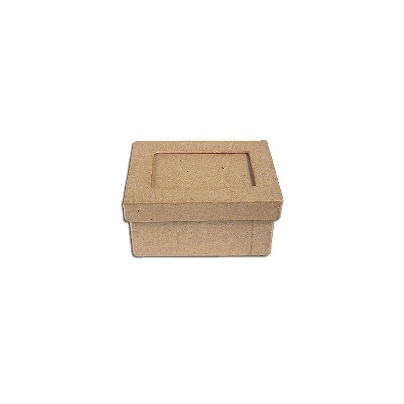 Caja papel maché con marco rectangular Caja papel maché con marco rectangular