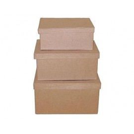 Set de 3 cajas papel maché rectangulares