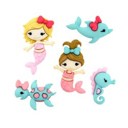 Mermaid Kisses Buttons -...