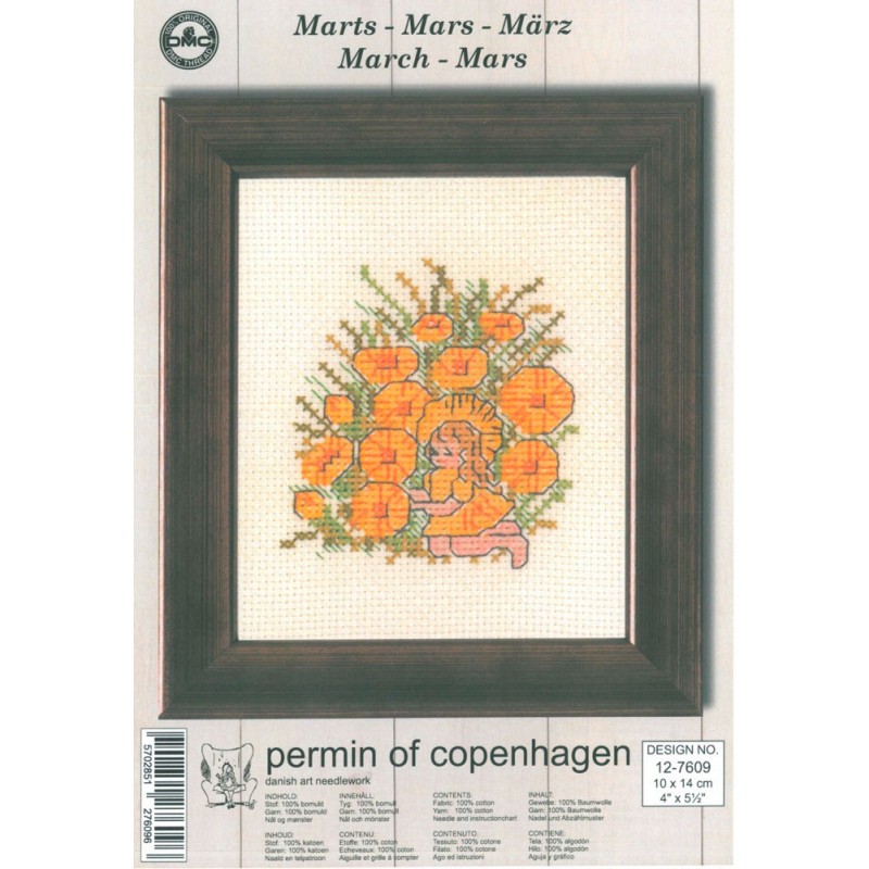 Kit Punto de Cruz - Permin Of Copenhagen - Marzo Kit Punto de Cruz - Permin Of Copenhagen - Marzo