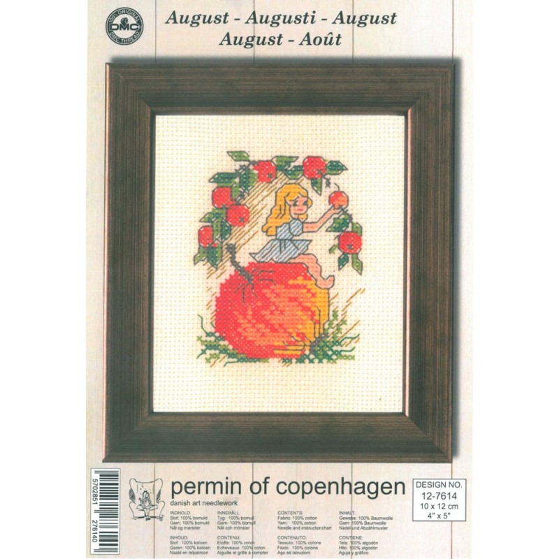 Kit Punto de Cruz - Permin Of Copenhagen - Agosto Kit Punto de Cruz - Permin Of Copenhagen - Agosto
