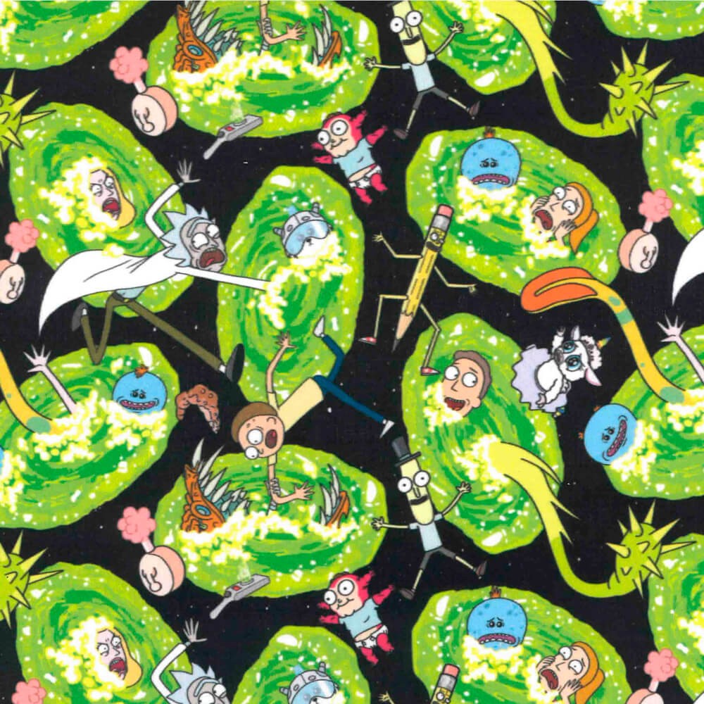 rick and morty fabric 100% Cotton 55 inch width by the half yard