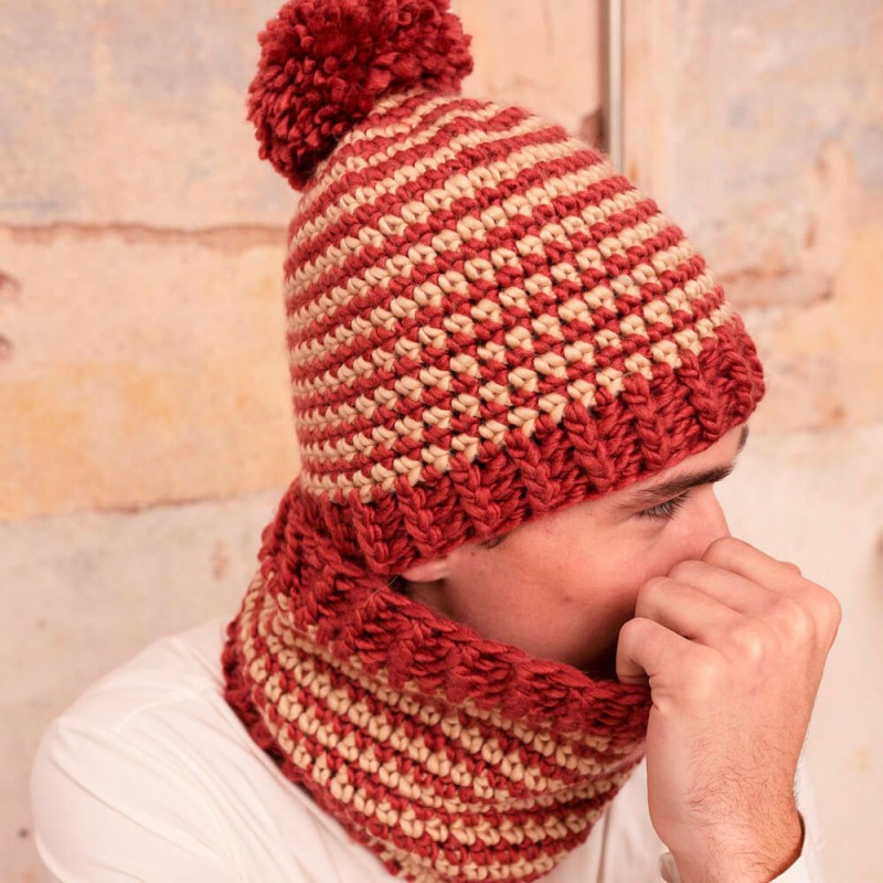 Kit de Crochet Principiante Gorro y Cuello Vivac Katia