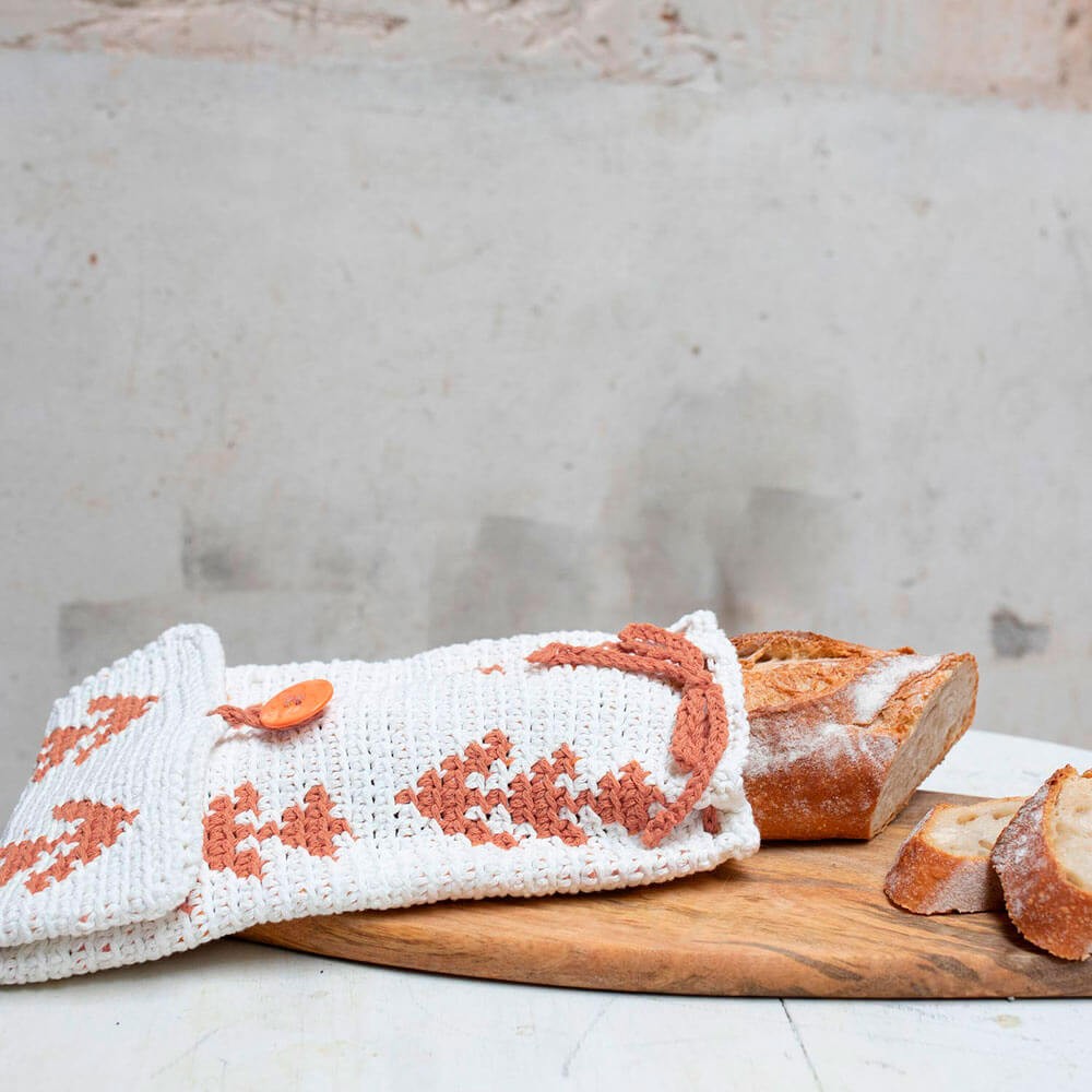 Apretar hoy río Kit de Crochet Zero Waste Bolsa para el Pan - Katia - Las Tijeras Mágicas