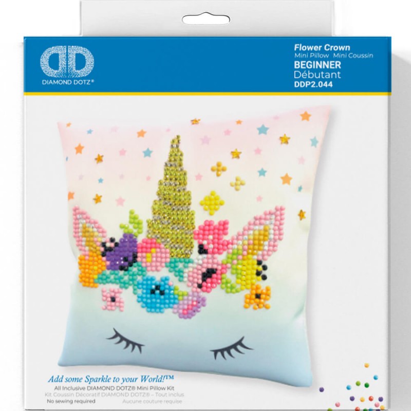 Diamond Painting Kit – Mini Pillow - Flower Crown - Diamond Dotz