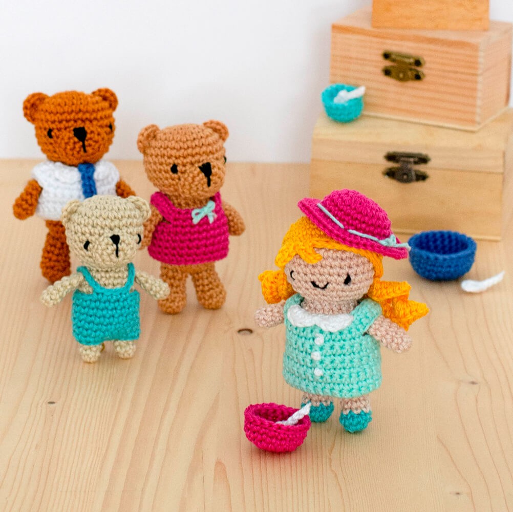 Kit de Amigurumi - Ricitos de Oro y los 3 Ositos - Anchor - Las Tijeras  Mágicas