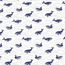 Katia Jersey Fabric - Whales