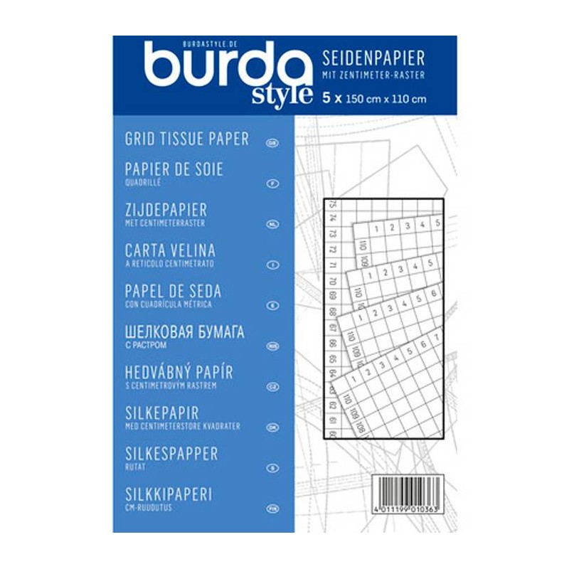 Papel de Seda con cuadricula 150x110 cm Burda Style Papel de Seda con cuadricula 150x110 cm Burda Style