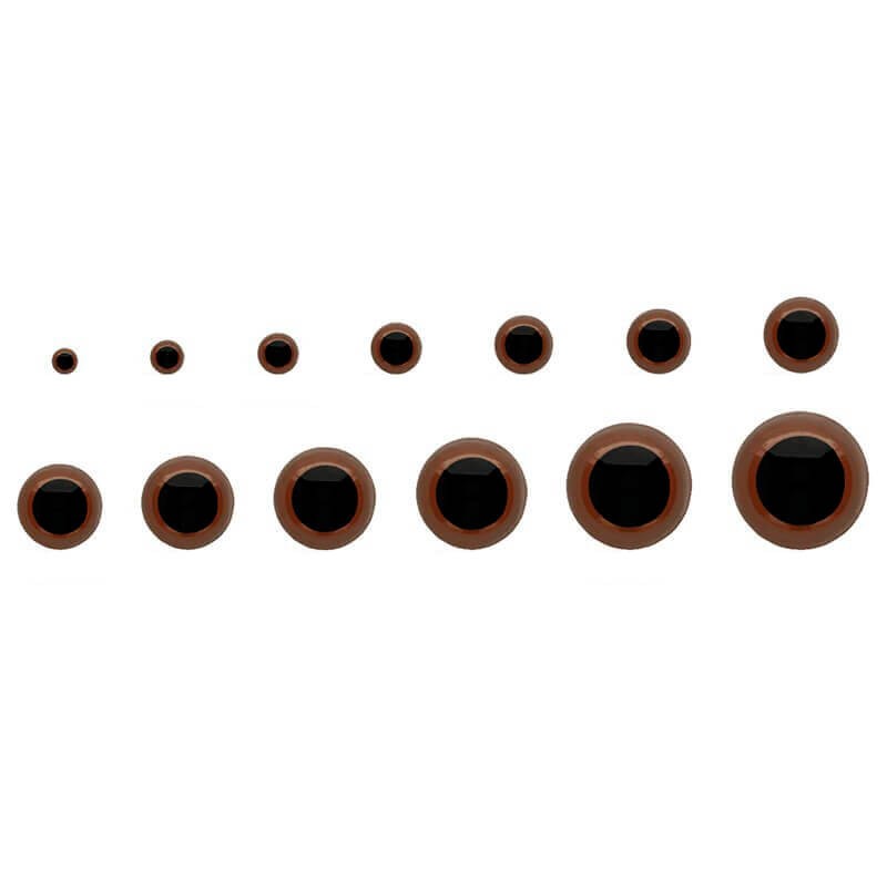 5 pares de ojos planos redondos de 1.181 in, ojos de seguridad y plástico,  color negro