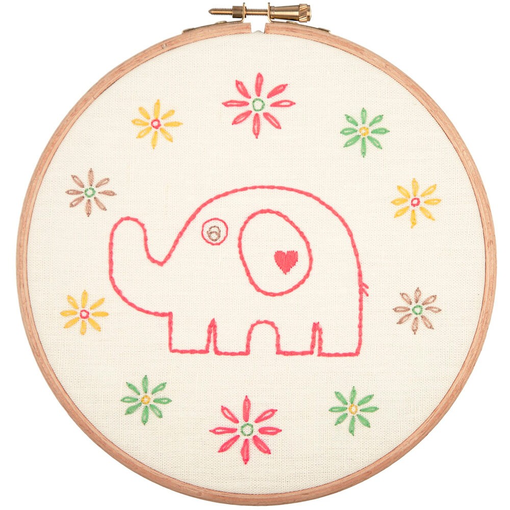CRAFTILOO Learn 30 Stitches Elephant Embroidery Kit for Beginners Embroidery Kit with Stamped Embroidery Patterns Embroidery Kits Embroide