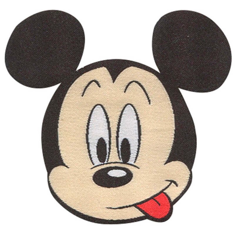 Parche Termoadhesivo Bordado Mickey Mouse Sacando La Lengua