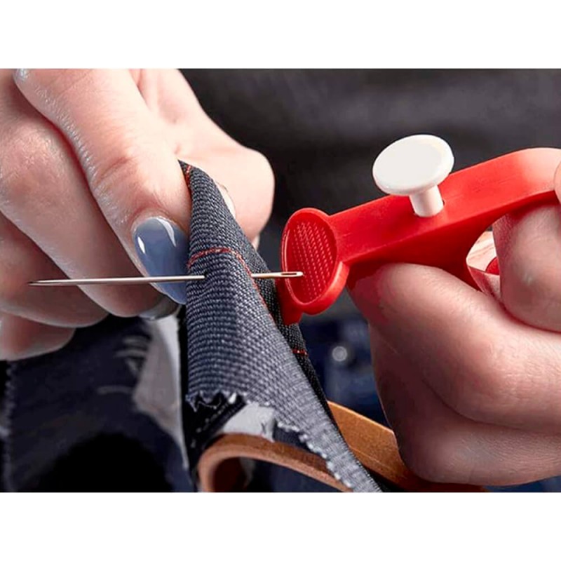 8 dedales de costura + 30 agujas de coser, protector de dedos