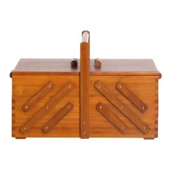 Dark Wooden Sewing Box with...